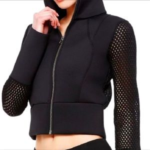 ALO Yoga Black Mesh Sleeve Jacket